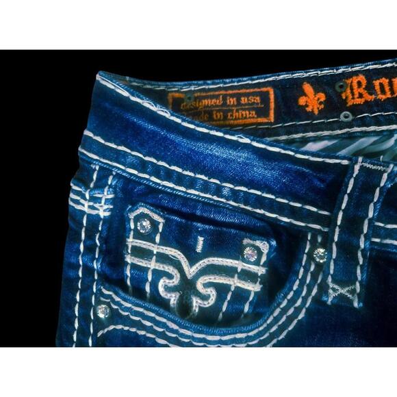 Rock Revivals Dark Wash "Kai" Straight Leg Jeans In Like New Condition, No Flaws - Picture 6 of 9